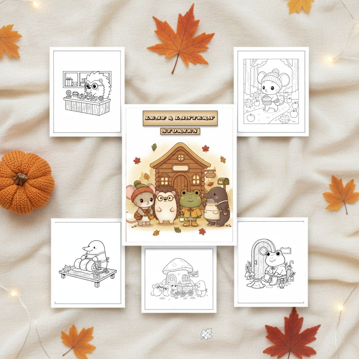 Leaf & Lantern Stories — Autumn Coloring Book